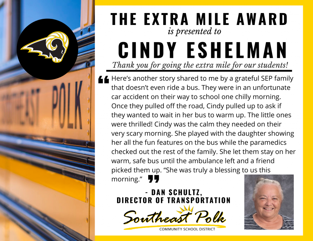 Cindy Eshelman Extra Mile (1)