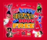 Red ribbon 2020 theme be happy be brave be drug free