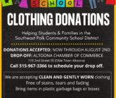 Clothing Donations for Threads Back to School Pop Up Event
