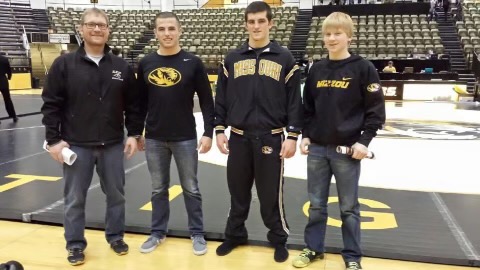 Coach Christenson With Former Wrestlers