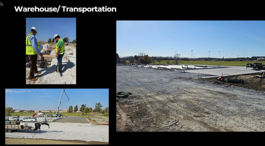 Warehouse Building and Transportation Parking Construction