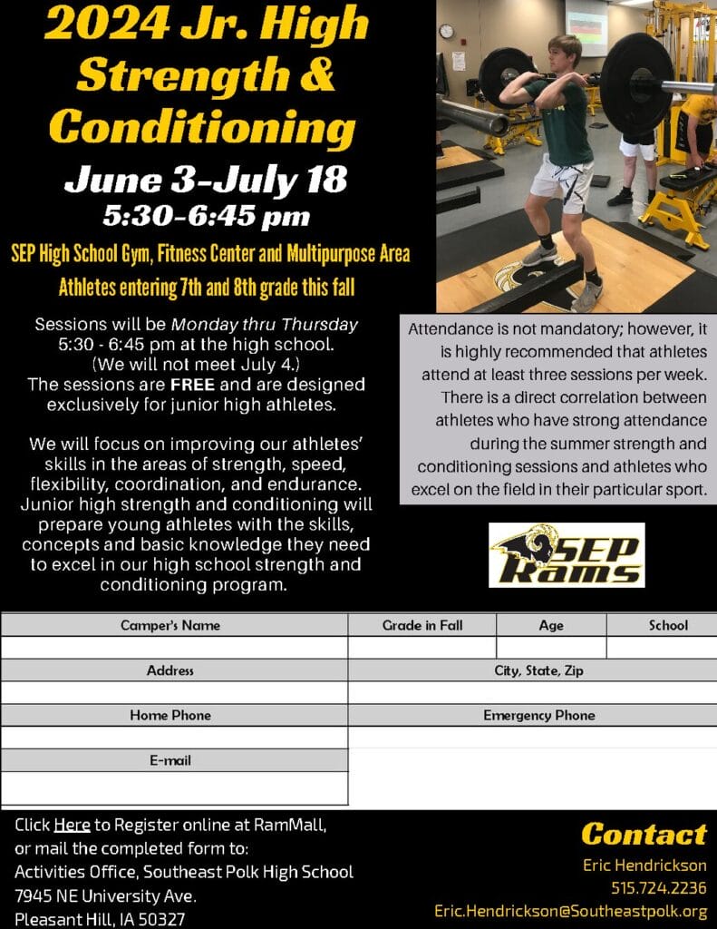 2024 Jr. High Strength and Conditioning